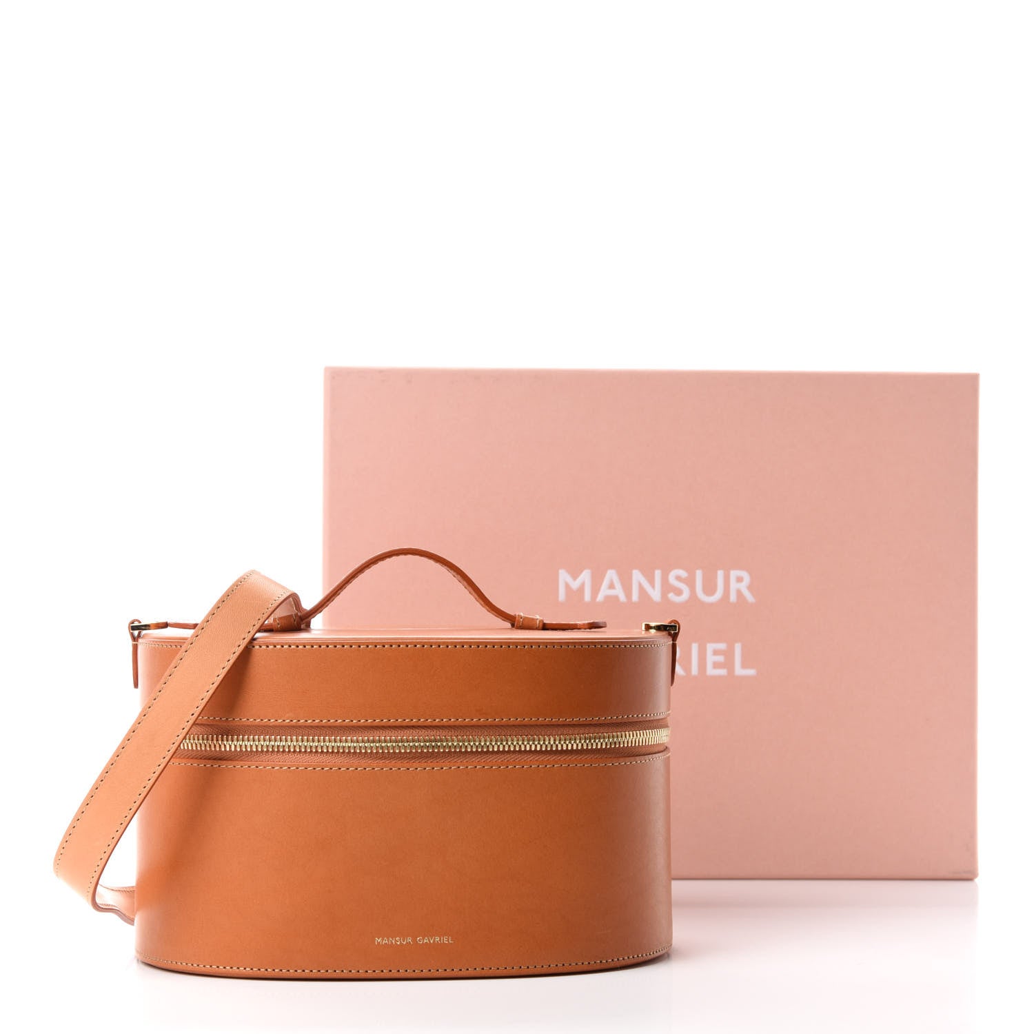 Mansur Gavriel Calfskin Train Case Crossbody Cammello 13 of 13