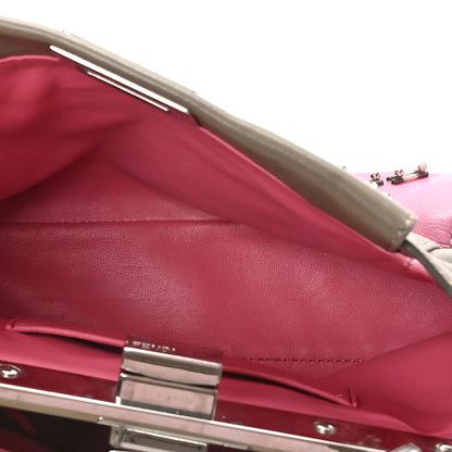 Fendi Nappa Crystal Beaded Ombre Mini Peekaboo Iconic Satchel Pink Beige 6 of 9