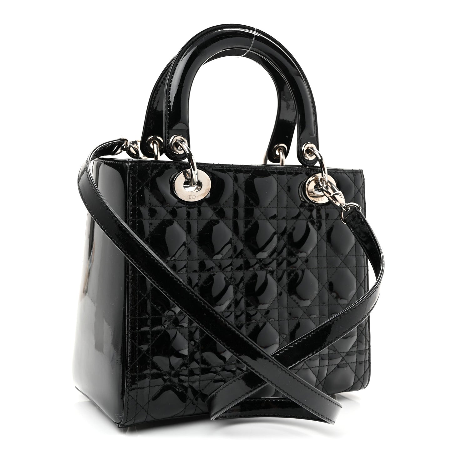 Patent Cannage Medium Lady Dior Black