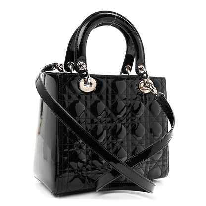 Christian Dior Patent Cannage Medium Lady Dior Black 3 of 9