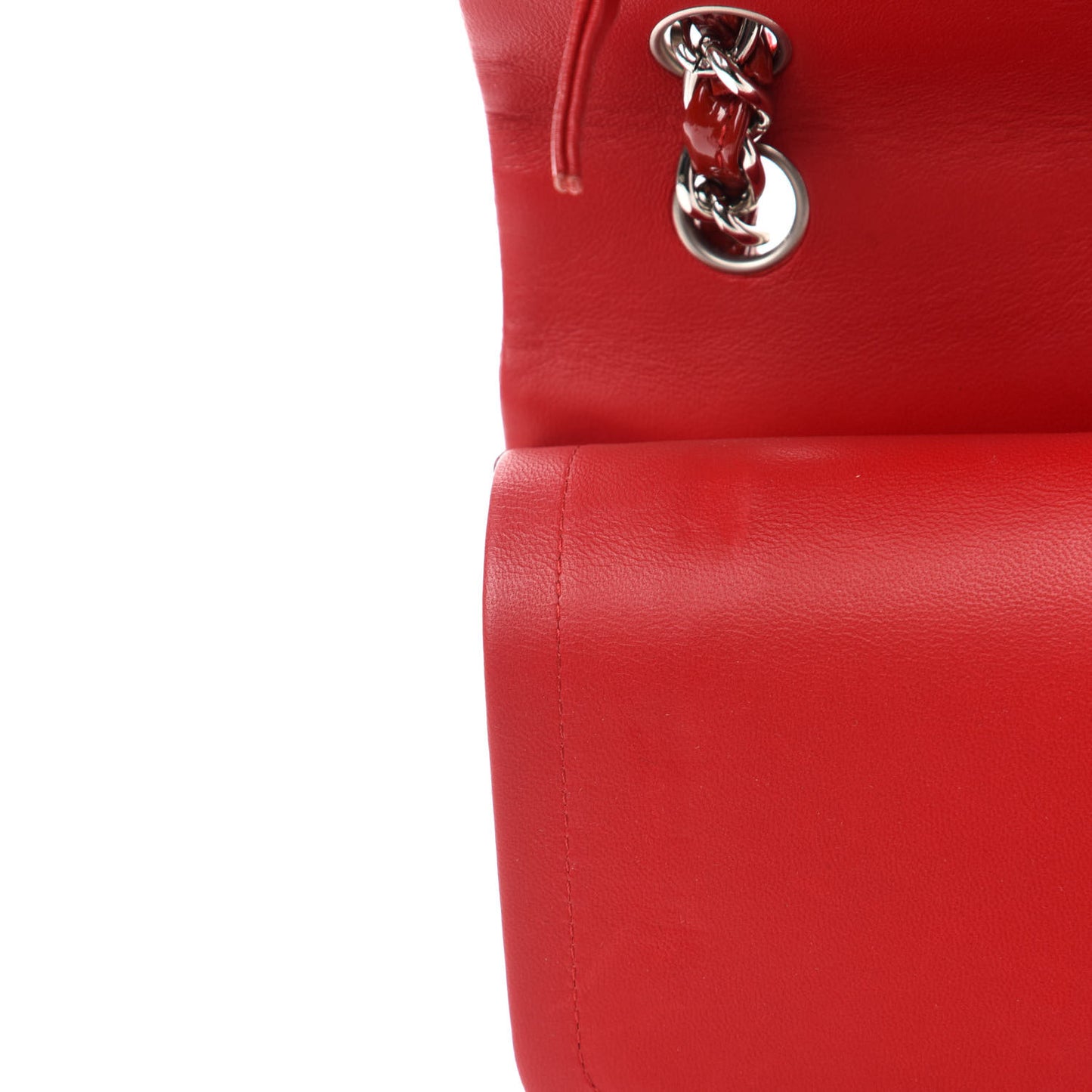 Patent Quilted Jumbo Double Flap Red