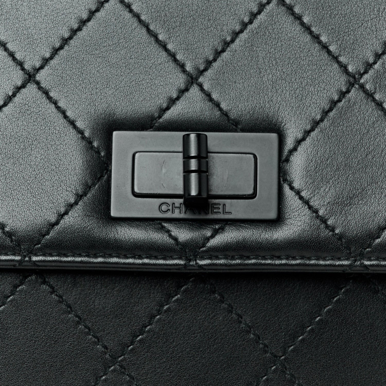 Chanel Calfskin Diamond Stitched Flap Shoulder Bag Black 9 of 11