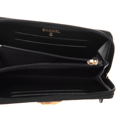 Chanel Caviar Quilted Small Boy Zip Around Wallet Black 5 of 8