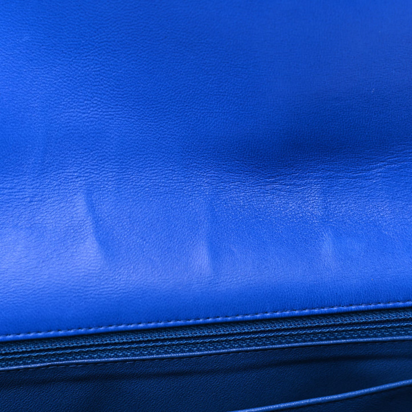 Lambskin Quilted Maxi Single Flap Blue