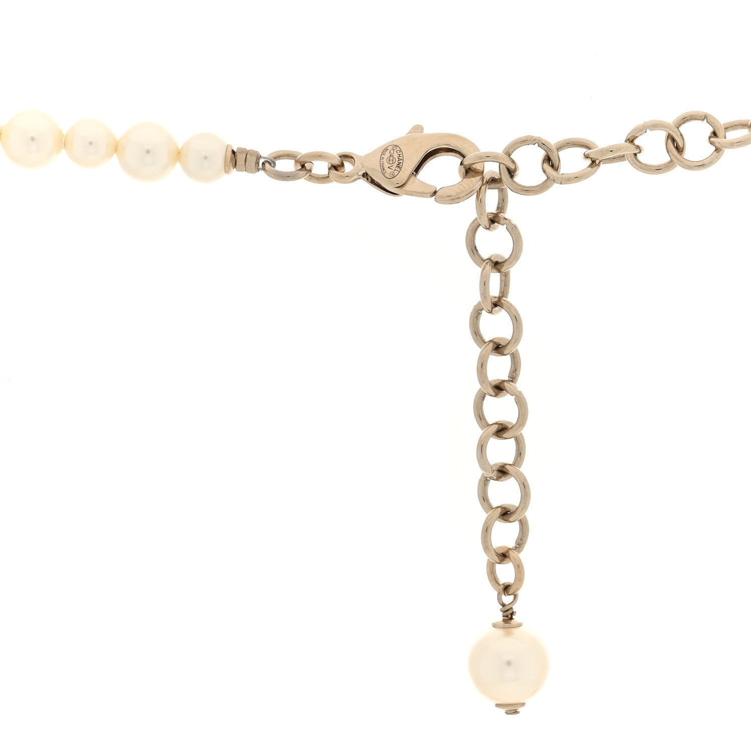 Chanel Pearl Crystal CC Star Choker Necklace Gold 4 of 5