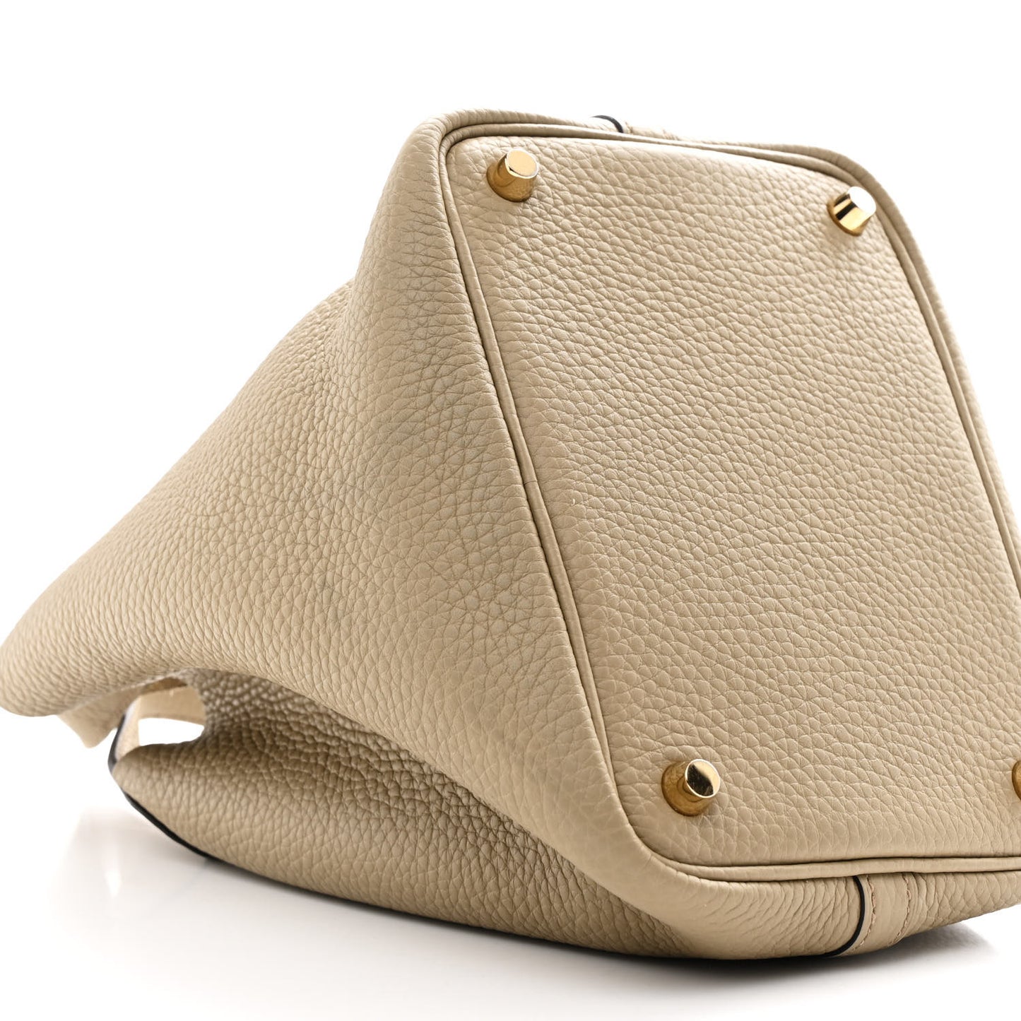 Taurillon Clemence Picotin Lock 18 PM Beige Marfa
