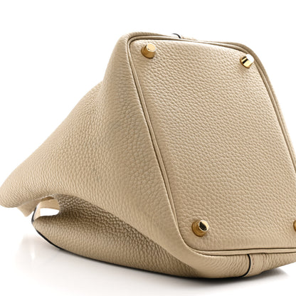 Hermes Taurillon Clemence Picotin Lock 18 PM Beige Marfa 9 of 11