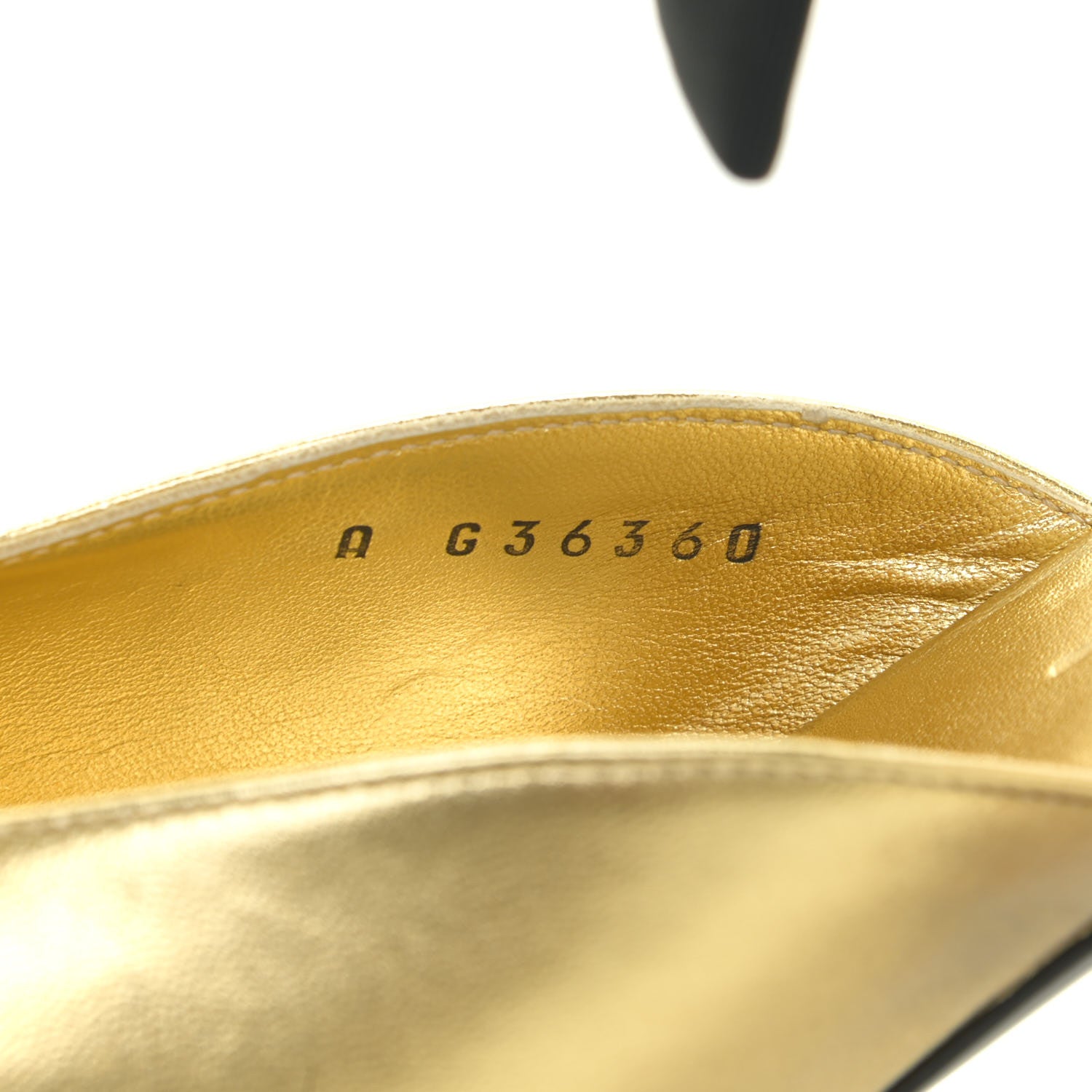 Chanel Laminated Lambskin Grosgrain Cap Toe CC Pumps 36 Gold Black 13 of 14