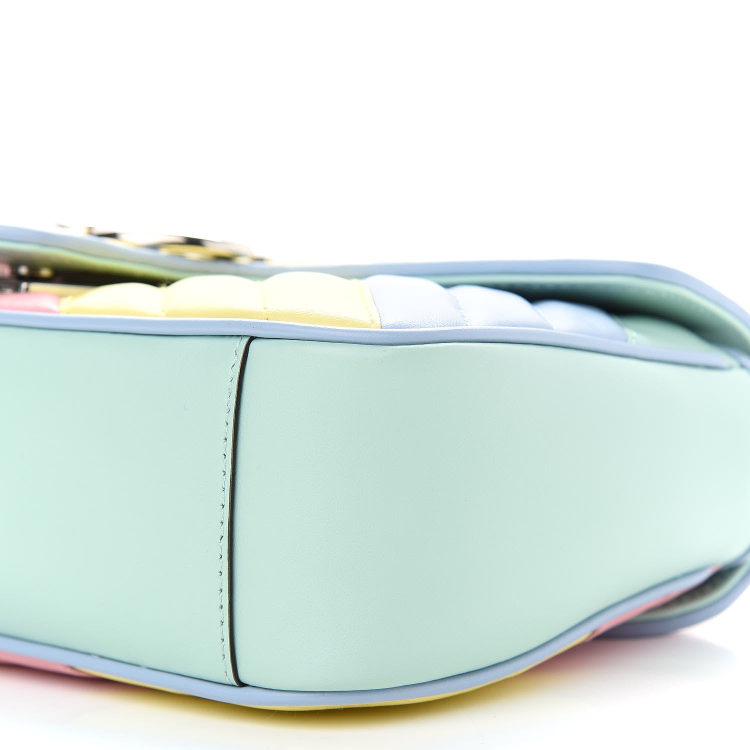 Gucci Calfskin Matelasse Diagonal Small GG Marmont Shoulder Bag Multicolor Pastel 9 of 11