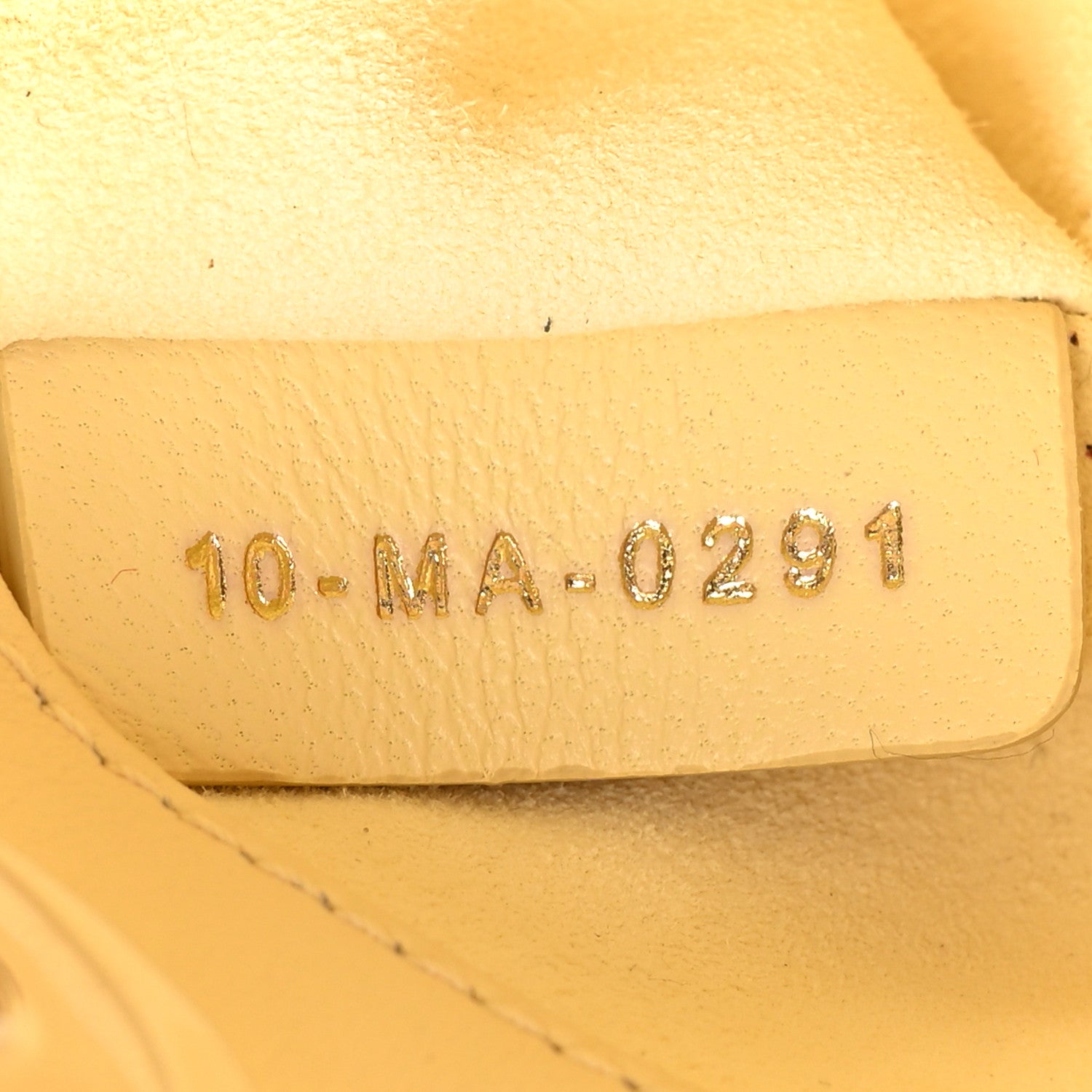 Christian Dior Lambskin Cannage Micro Lady Dior Soft Yellow 7 of 11