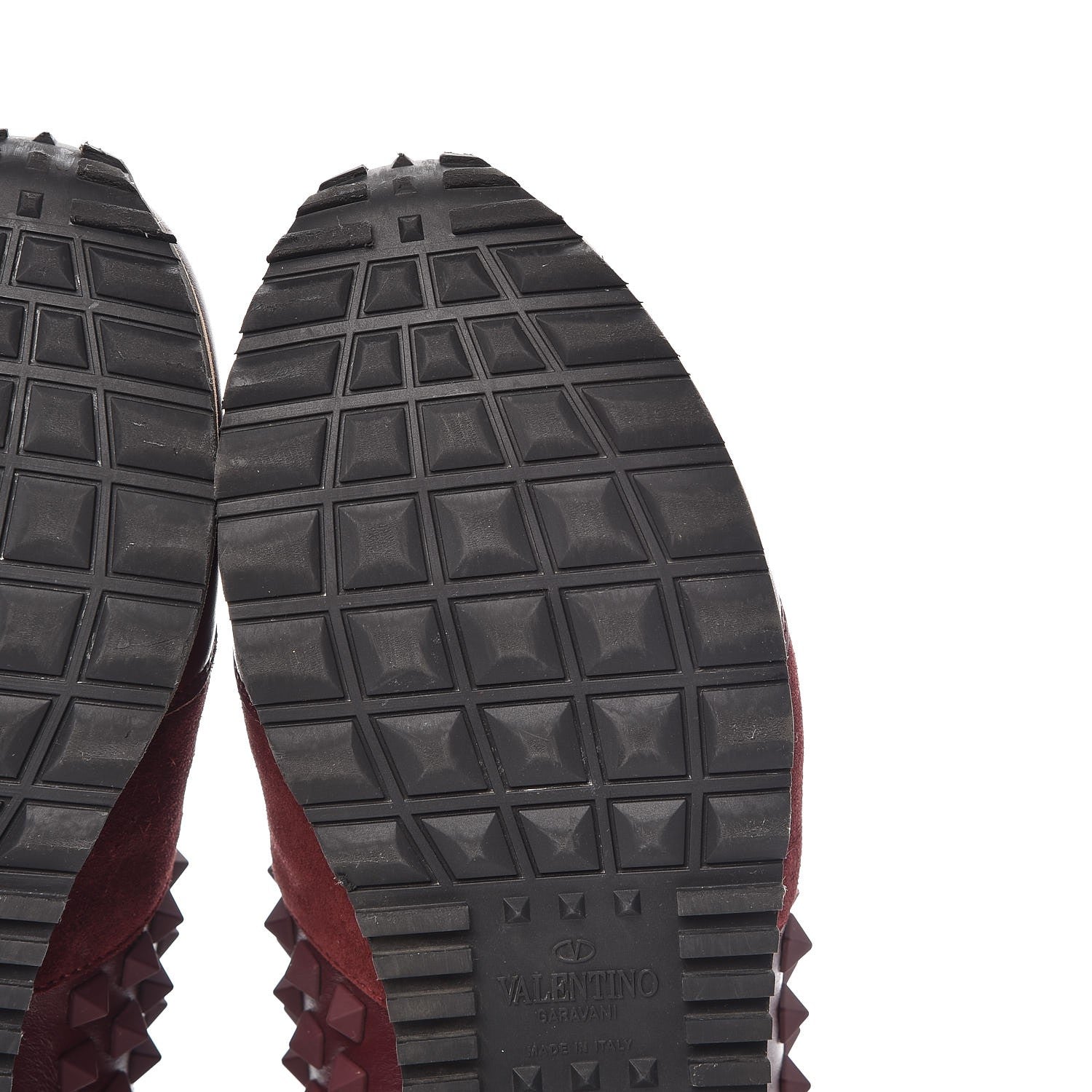 Valentino Garavani Calfskin Suede Rockstud Sneakers 36.5 Rubin 8 of 14