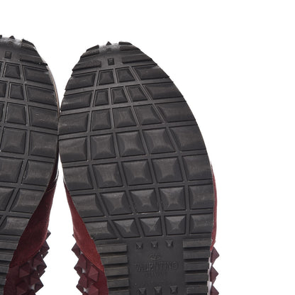 Valentino Garavani Calfskin Suede Rockstud Sneakers 36.5 Rubin 8 of 14