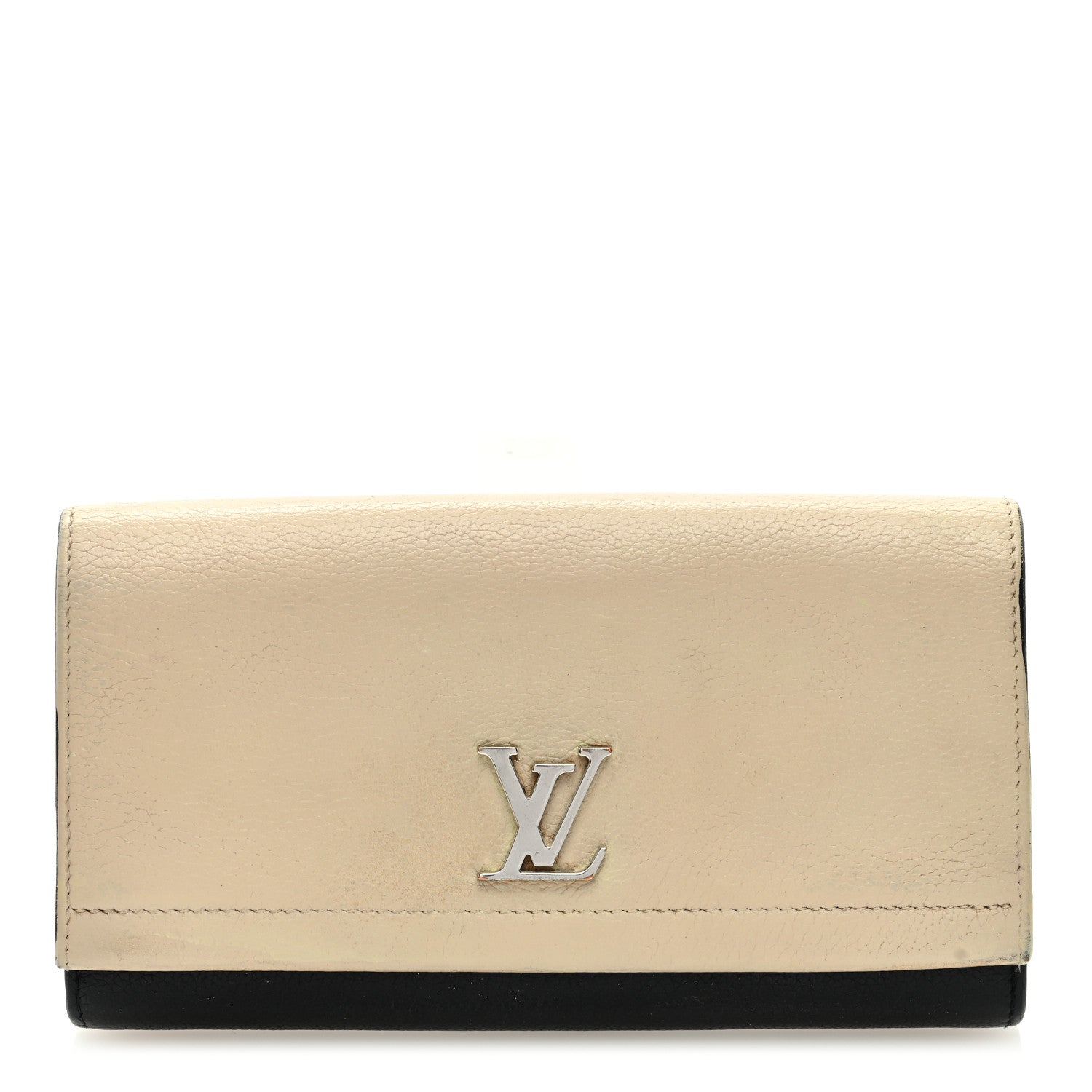 Louis Vuitton Calfskin Lockme II Wallet Vanille Black 1 of 6