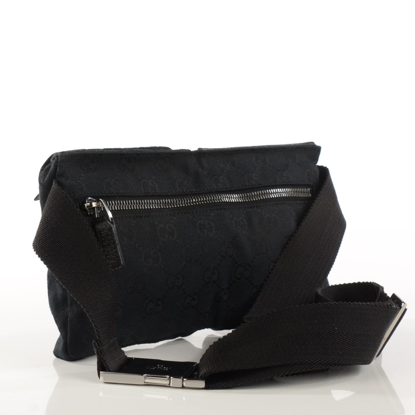 GG Monogram Double Pocket Belt Bag Black
