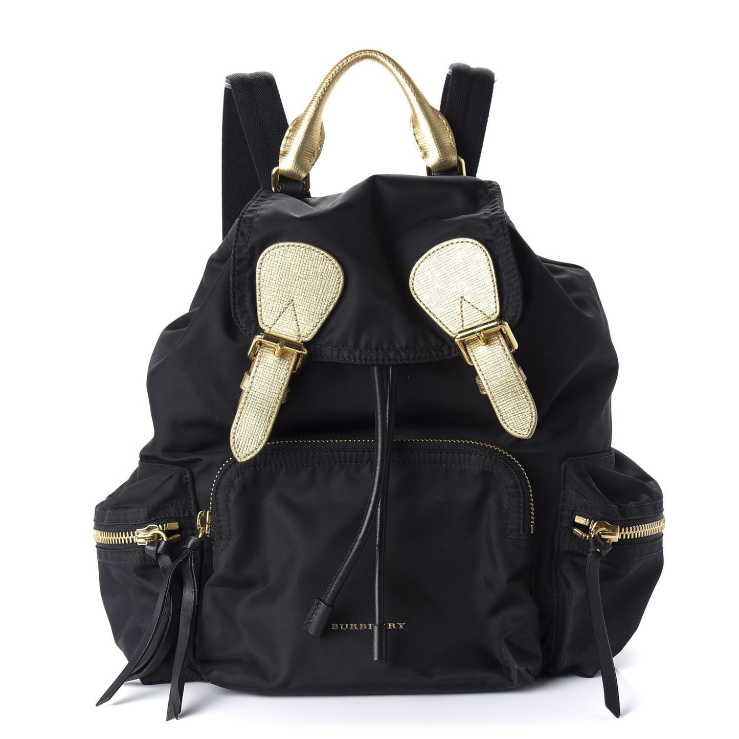 Nylon Medium Rucksack Runway Backpack Black Gold