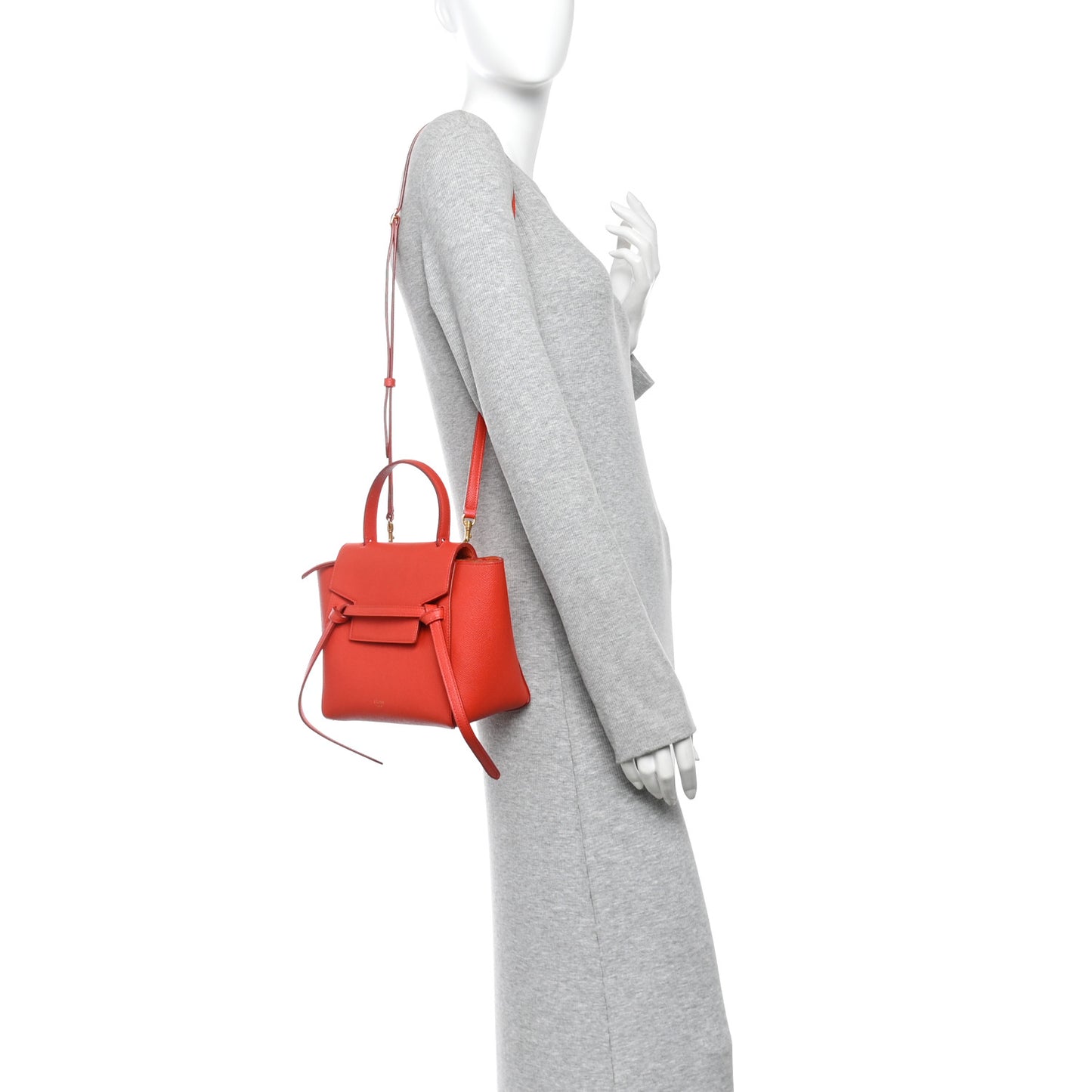 Grained Calfskin Nano Belt Bag Coral