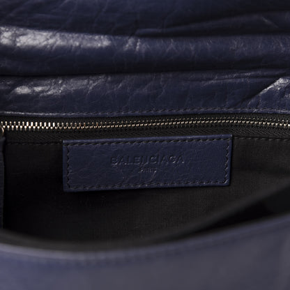 Balenciaga Agneau Classic Silver Hardware Envelope Strap Clutch Bleu Obscur 7 of 12