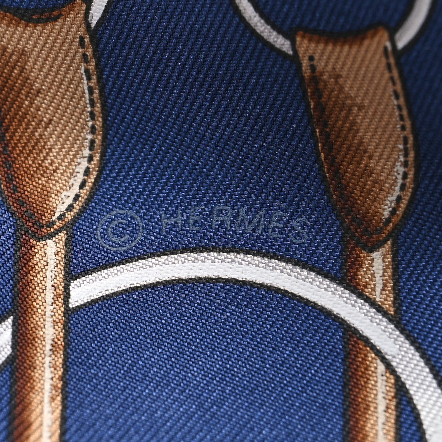 Hermes Silk Jumping Twilly Marine Gold Brun 3 of 4