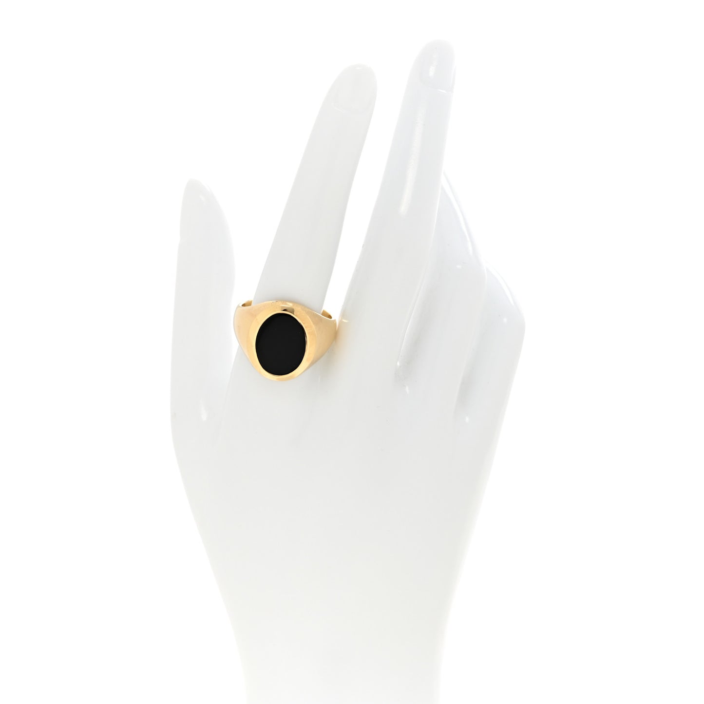 18K Yellow Gold Onyx Signet Ring 63 10.5