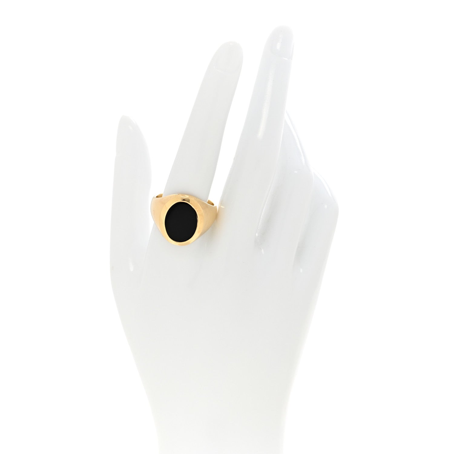Tiffany 18K Yellow Gold Onyx Signet Ring 63 10.5 2 of 6