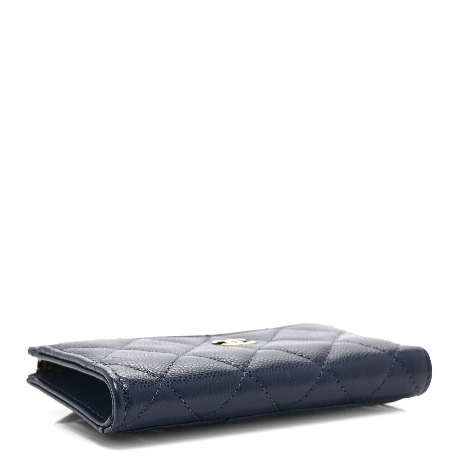 Chanel Caviar Quilted CC Zip Around Card Holder Navy 4 of 10