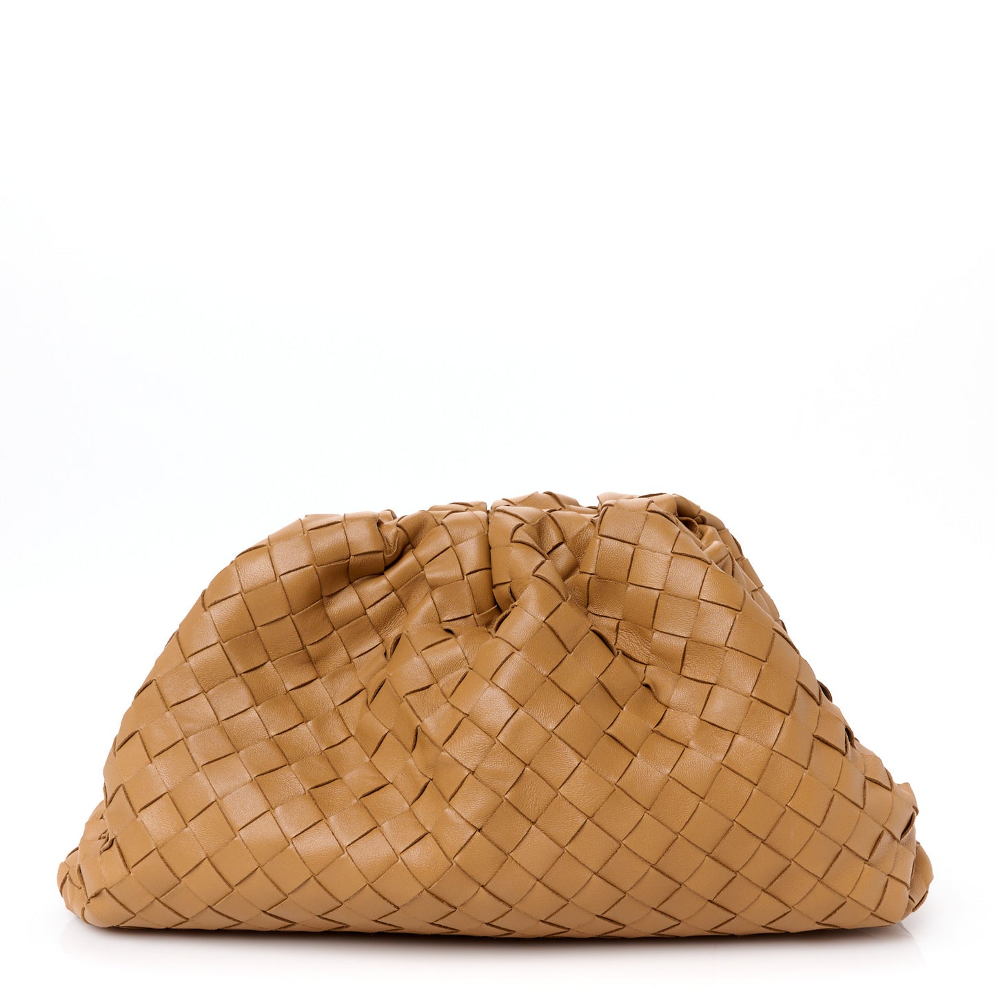 Nappa Maxi Intrecciato The Pouch Oversized Clutch Caramel