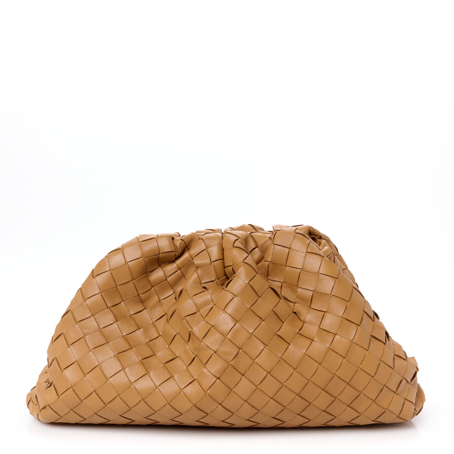 Bottega Veneta Nappa Maxi Intrecciato The Pouch Oversized Clutch Caramel 1 of 10