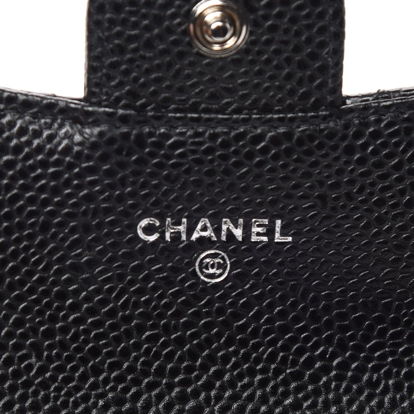 Caviar Quilted Flap Card Holder Black