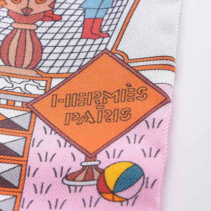 Hermes La Silk Maizeon Des Carres Twilly Orange Capucine Rose 3 of 5