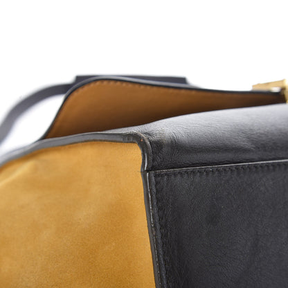Celine Smooth Calfskin Suede Medium Tri-Color Trapeze Mustard 9 of 19