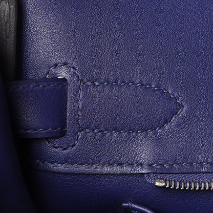 Hermes Swift Epsom Tressage Birkin 30 Bleu Encre Bleu Du Nord Gold 21 of 34