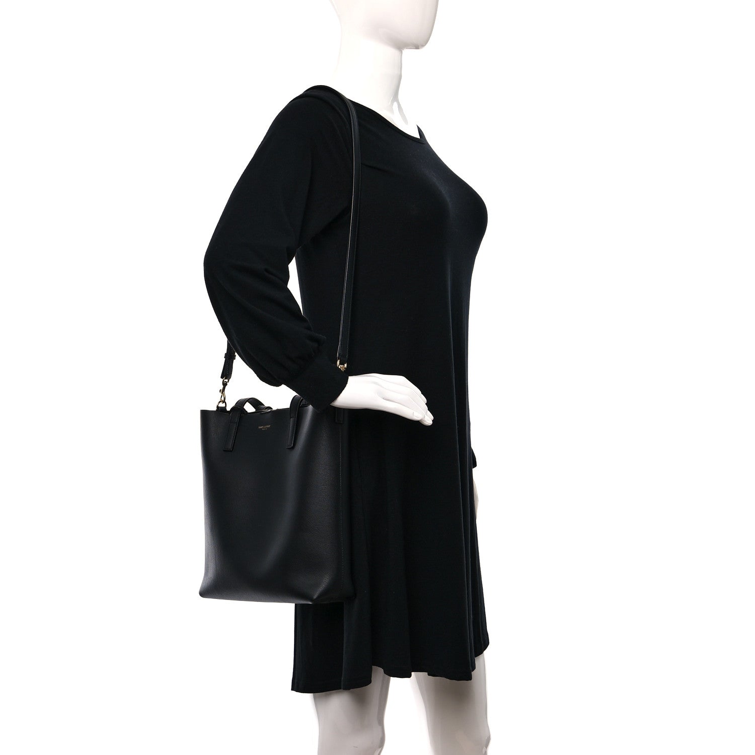 Saint Laurent Calfskin Toy Shopping Tote Black 2 of 9