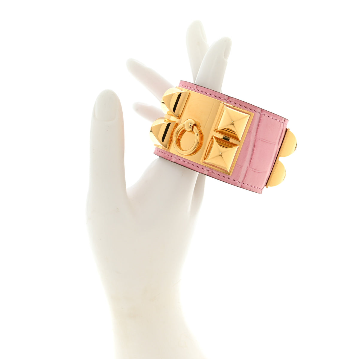 Matte Alligator Collier De Chien CDC Bracelet T2  5P Pink