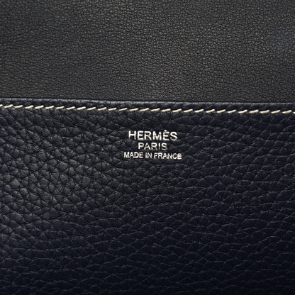 Hermes Taurillon Clemence Halzan 31 GM Bleu Nuit 7 of 11