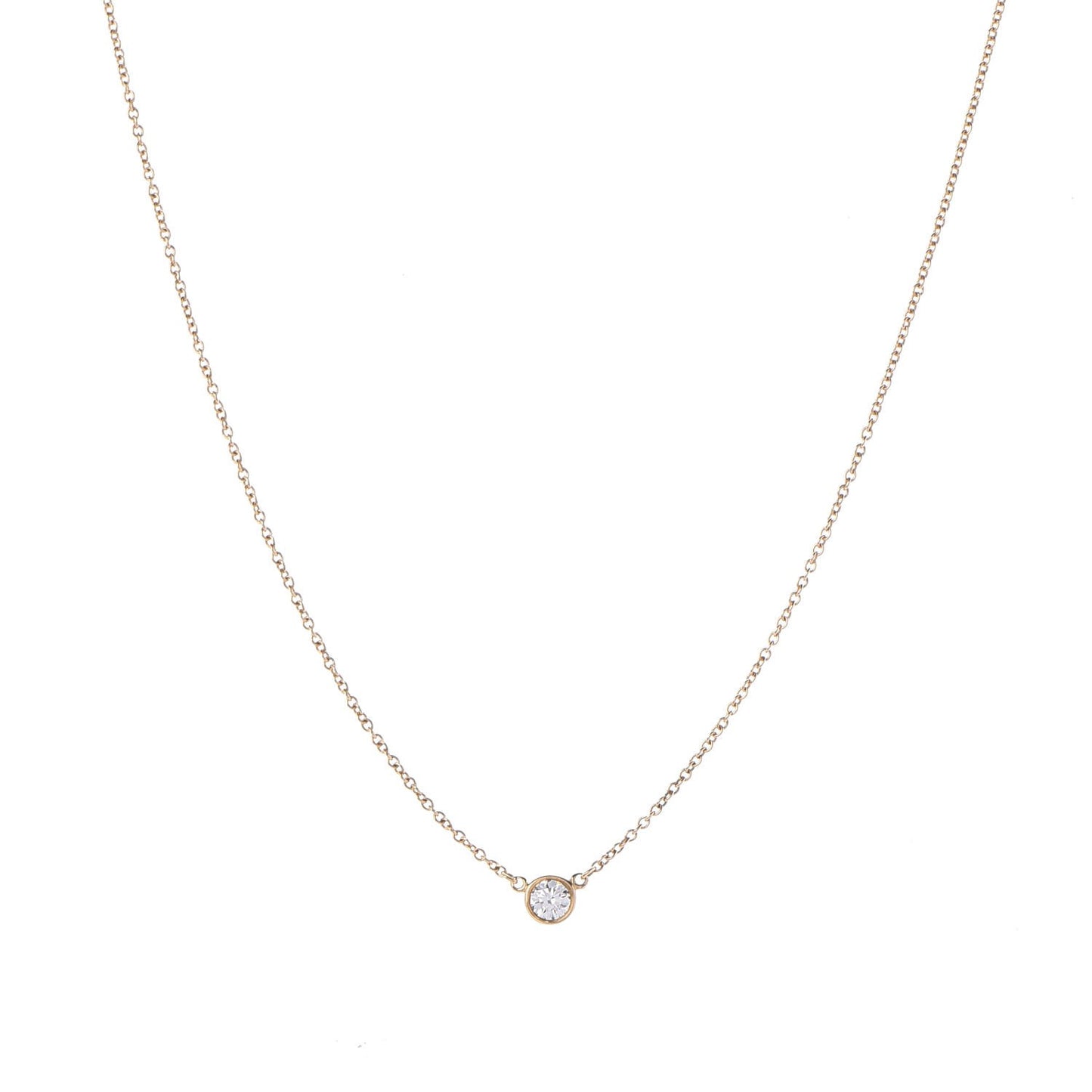18K Yellow Gold Diamond .14ct Elsa Peretti Diamonds by the Yard Pendant Necklace