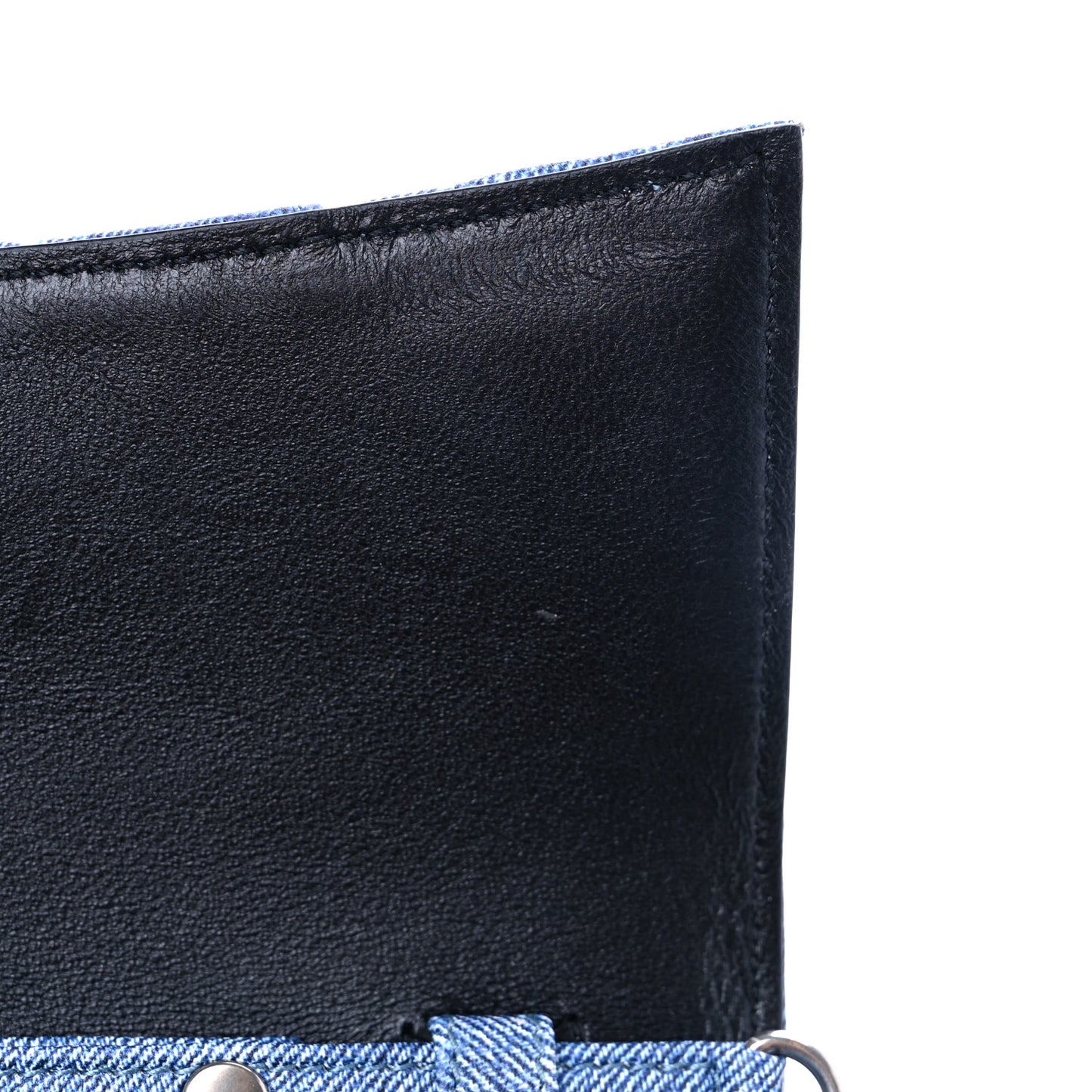 Nappa Denim Printed Hourglass Chain Bag Denim Blue