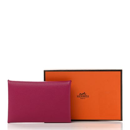 Hermes Madame Calfskin Calvi Card Case Rose Pourpre 8 of 8