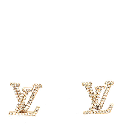 Louis Vuitton Metal Crystal LV Iconic Earrings Gold 1 of 5