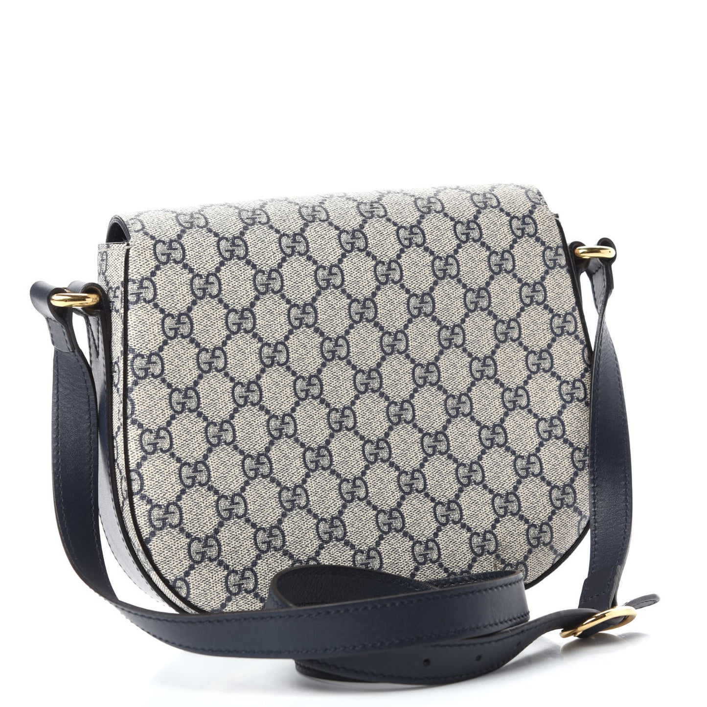 GG Supreme Monogram Small Messenger Shoulder Bag Beige Blue Navy