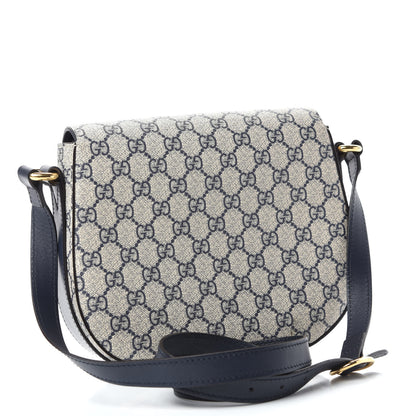 Gucci GG Supreme Monogram Small Messenger Shoulder Bag Beige Blue Navy 3 of 11
