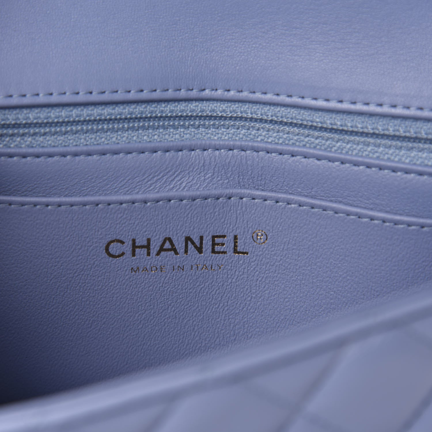 Chanel Lambskin Quilted Mini Rectangular Flap Light Blue 8 of 11