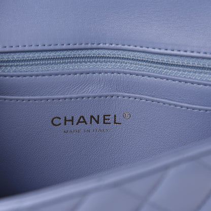 Chanel Lambskin Quilted Mini Rectangular Flap Light Blue 8 of 11