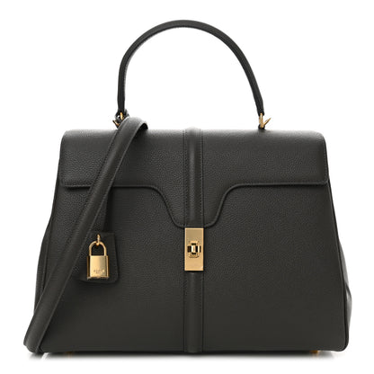 Celine Grained Calfskin Classique 16 Top Handle Bag Medium Grey 1 of 10
