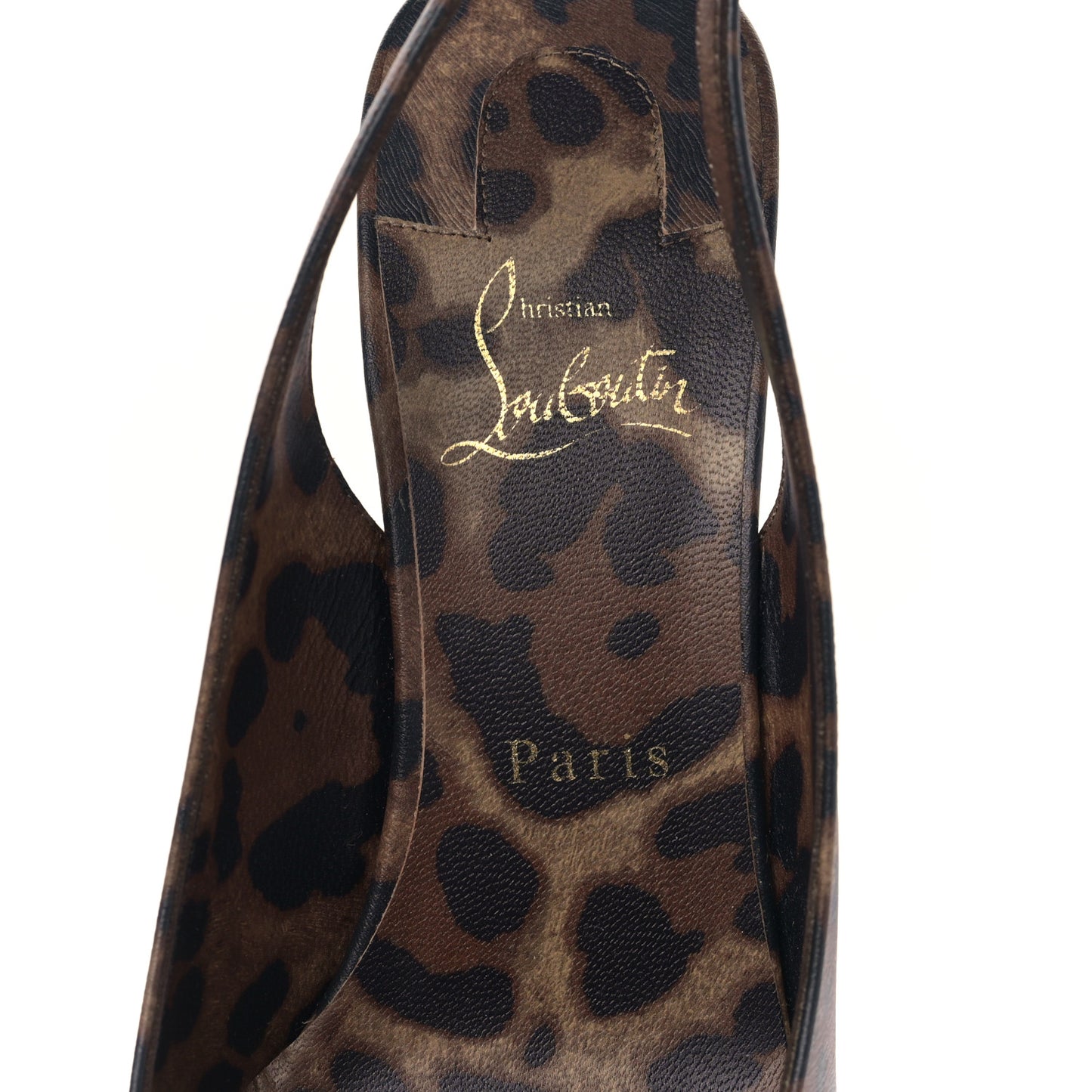 Calfskin Leopard Kate Slingback 85 Pumps 39.5 Brown