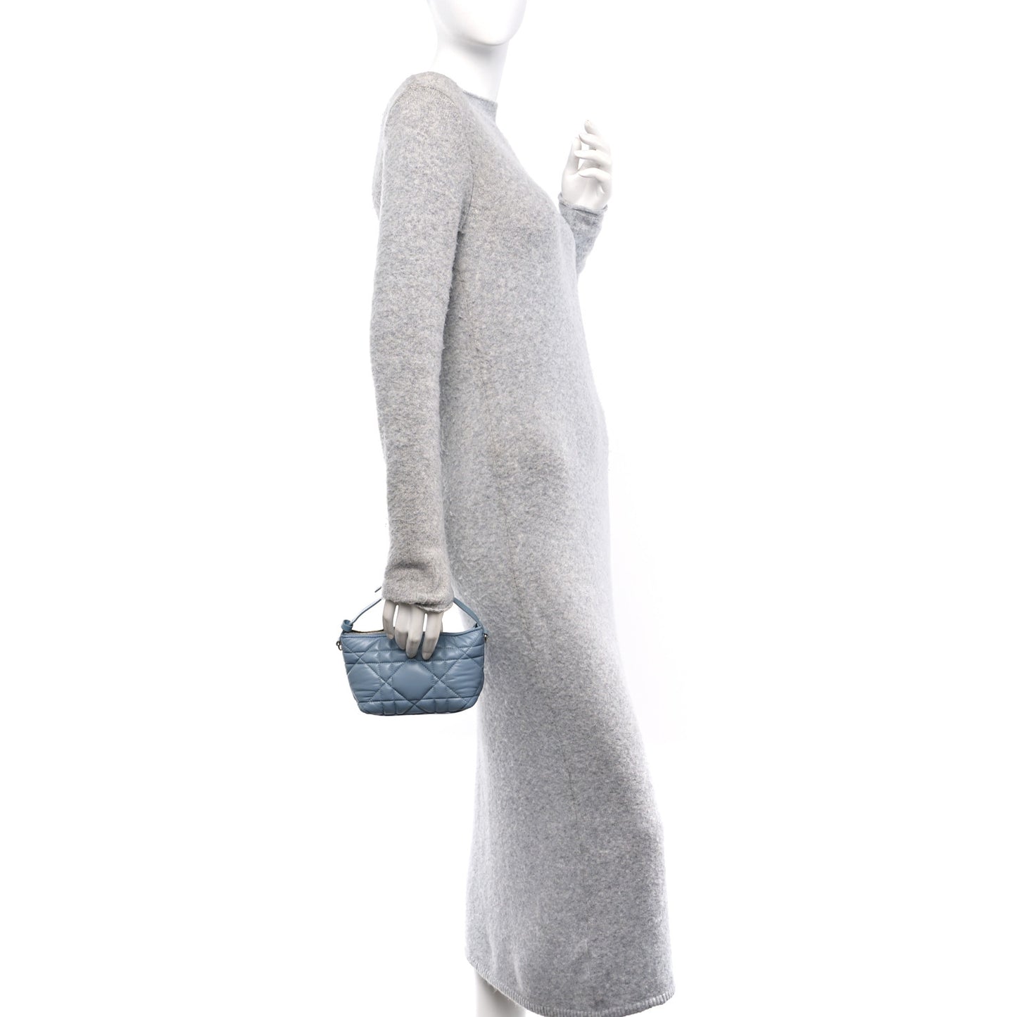 Calfskin Macrocannage Small Diortravel Nomad Pouch Bracing Blue