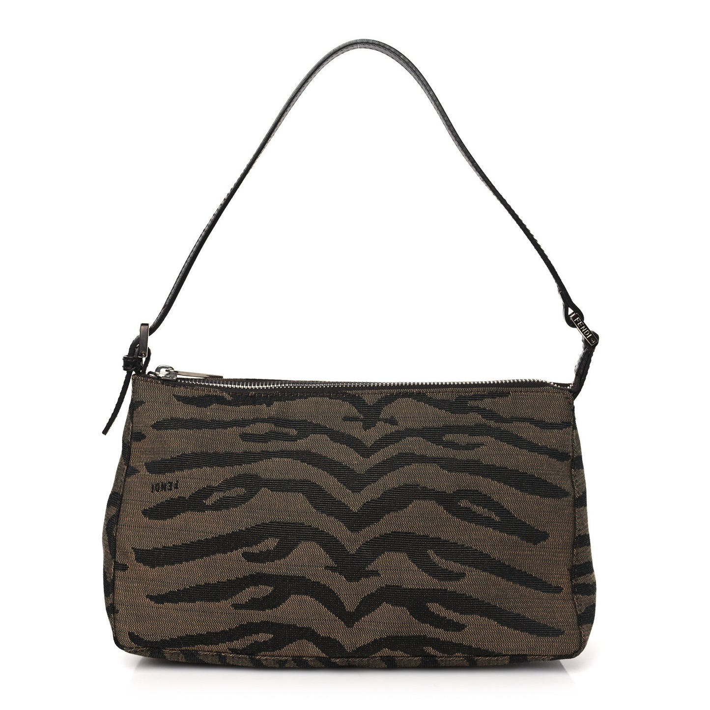 Canvas Tiger Print Pochette Brown