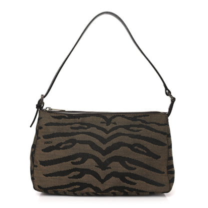 Fendi Canvas Tiger Print Pochette Brown 1 of 8