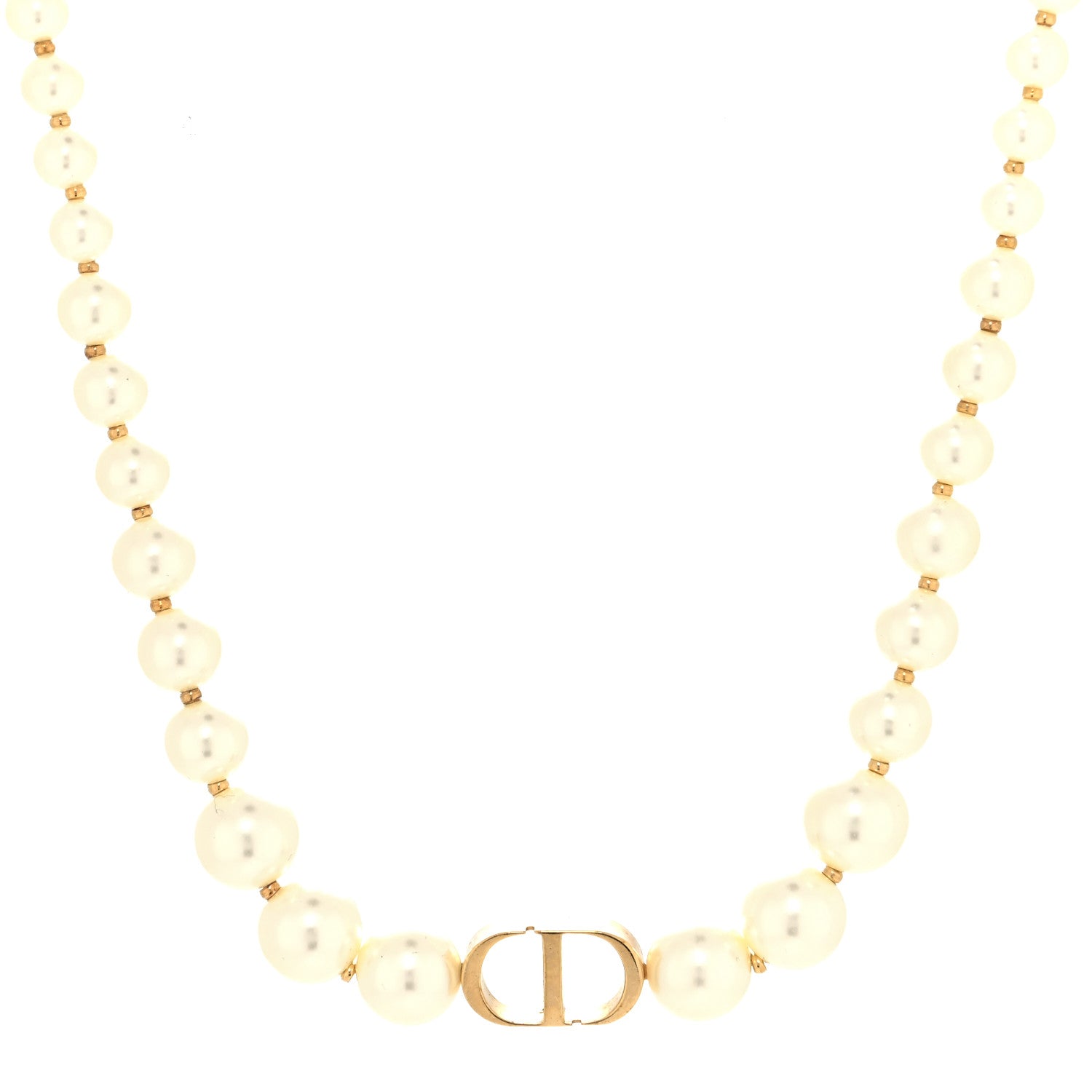 Christian Dior Pearl 30 Montaigne Choker Necklace Gold 1342322