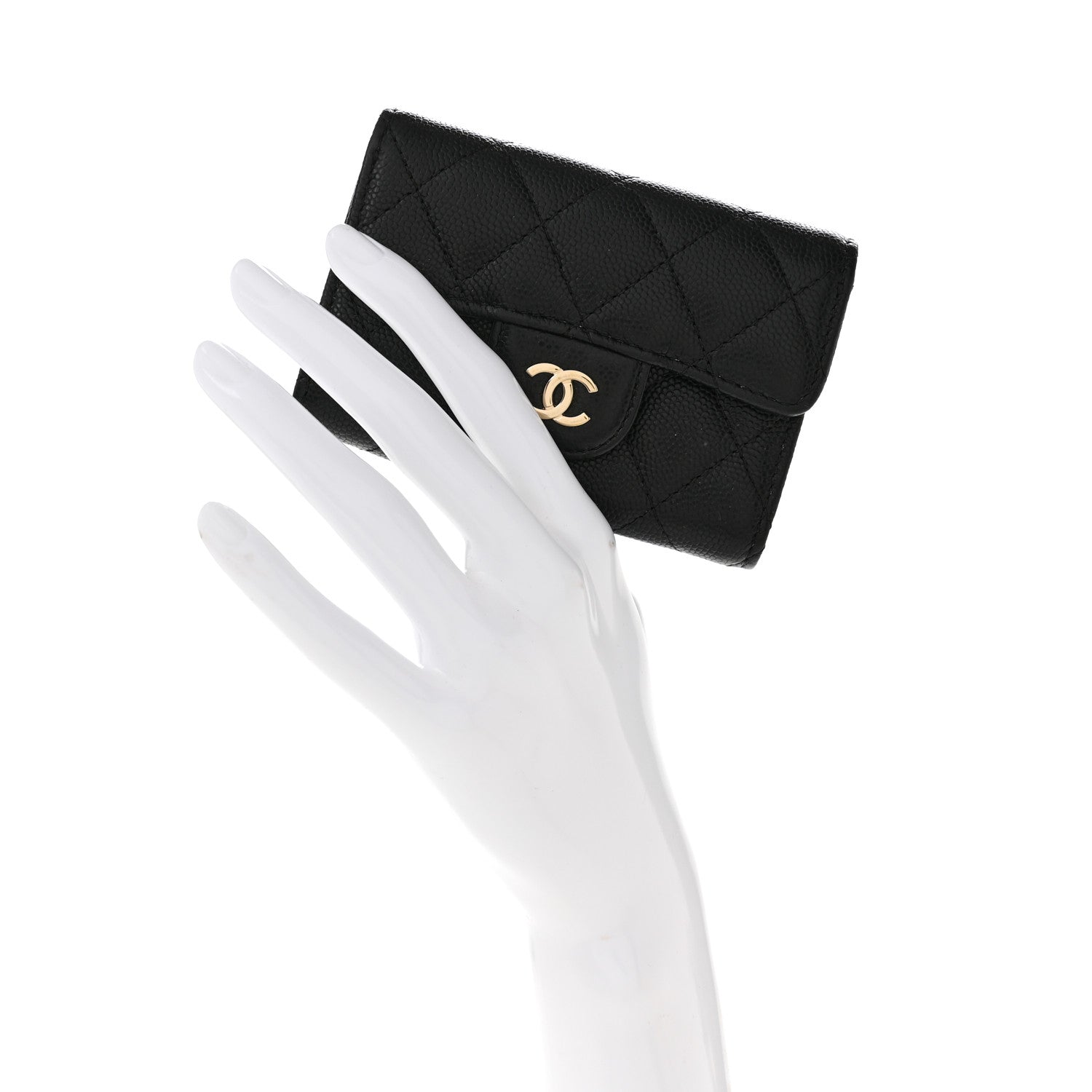Chanel Caviar Quilted Classic 4 Key Holder Wallet Black 2 of 9