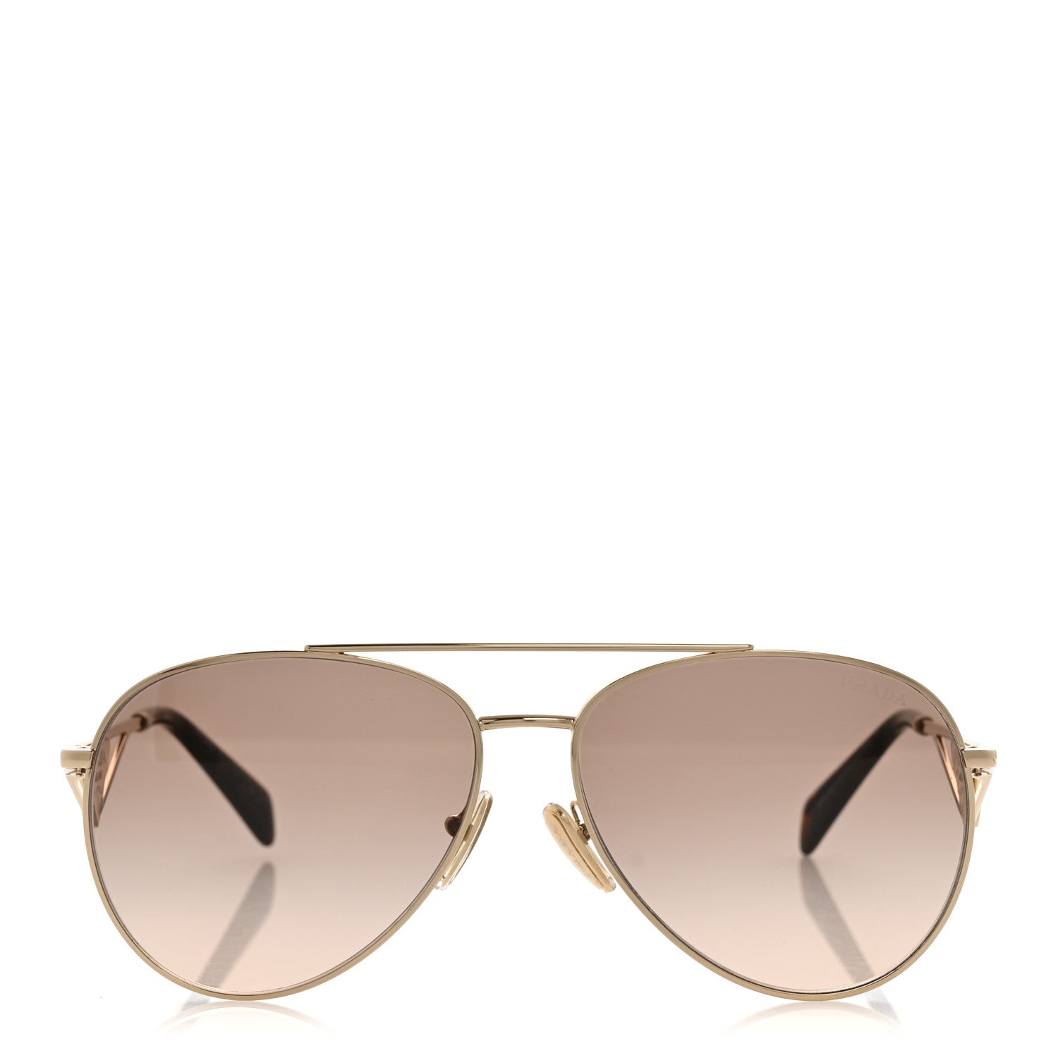 Prada Aviator Sunglasses SPR 73Z Gold Tortoise 2 of 8